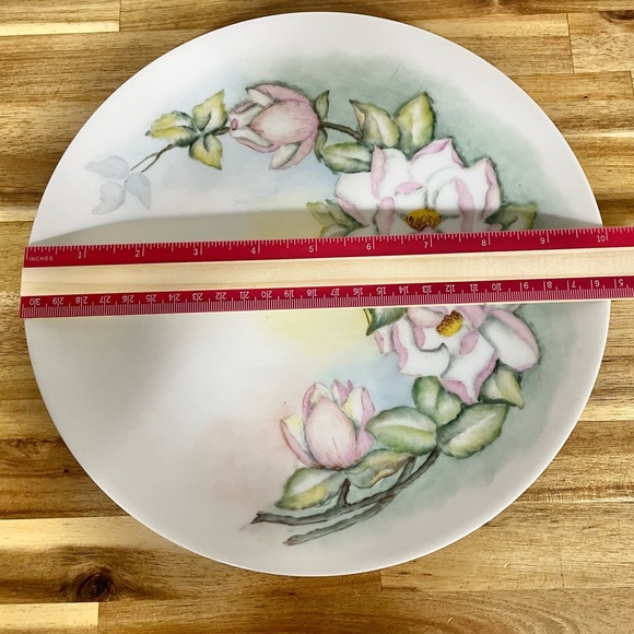 1950’s Arzberg Porcelain 10” Hand Painted Artist Signed Floral Plate - Picture 6 of 7